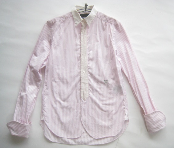 美品!!Maktig ナノユニバース*Cotonificio Albini生地ストライプ柄シャツ 36拍卖