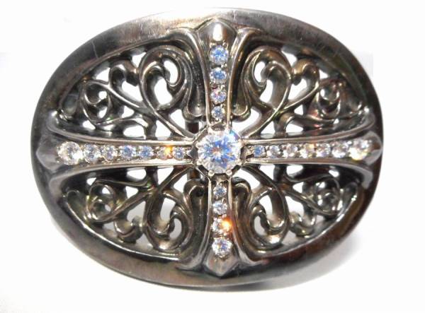 CHROMEHEARTS クロムハーツ クラシックオーバルクロス ベルトバックル アフターダイヤ加工します 取付 ch ファンシー id スタッズ タイニー拍卖