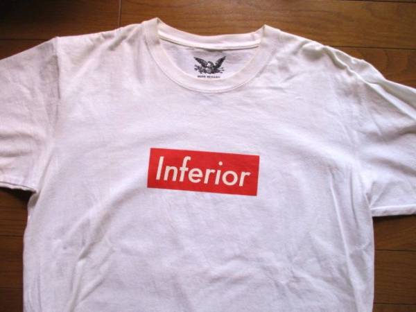 正規品 日本製 BOXロゴ ボックスロゴ MARK MCNAIRY inferior Heather Grey 白 黄ばみ汚れ有り Tシャツ Lサイズ拍卖