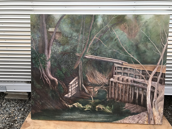 即決◆特大サイズ◆油絵 通船掘 遺跡F100 ◆1189拍卖