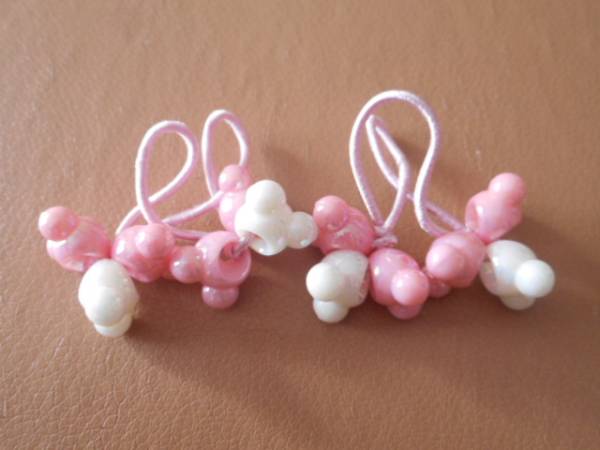 ★美品★ディズニー ミッキー・ヘアゴム 2本 ピンク×白色拍卖