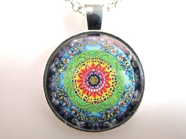 ★曼荼羅ネックレス★サイケデリックガーデン★男女兼用ペンダント★拍卖