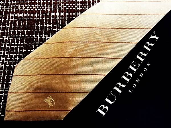 ・ω・ ★SALE/1033★本場バーバリー【ハンドメイド】刺繍ロゴ入ネクタイ♪拍卖
