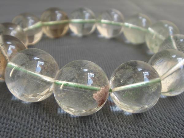 特大天然ファントムガーデンクオーツ水晶ブレスレット17.5mmE55拍卖