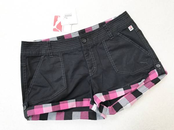 プーマ【I LIKE PUMA】コットンパンツ*短パン*ショートパンツ:ブラック 40拍卖