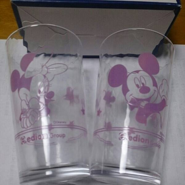 エディオン☆オリジナルペアグラス☆ミッキーミニー☆日本製非売品レア希少コップ☆新品未使用拍卖
