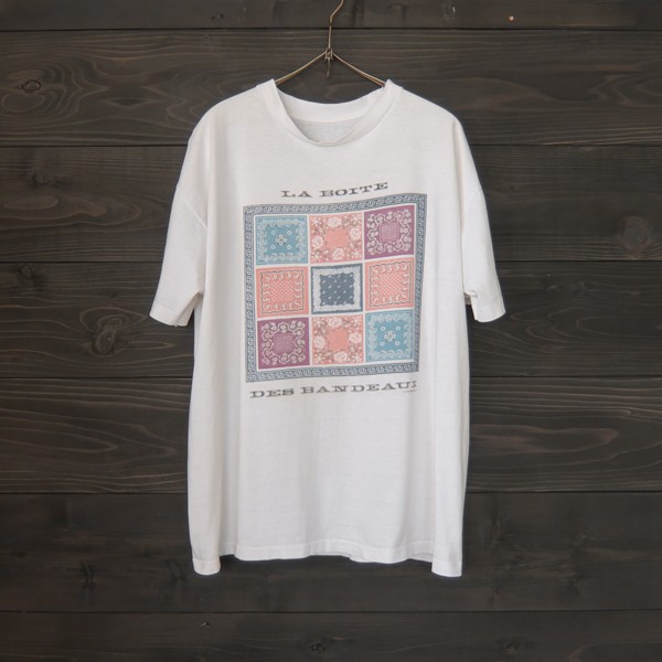 ★90's★バンダナプリントT★LA BOITE★ホワイト★XLサイズ相当拍卖