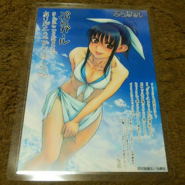 ♪『ぶらガール』♪まんが王購入特典イラストカード(水着)♪ラミネート加工済(説明欄必読)♪甘詰留太♪拍卖