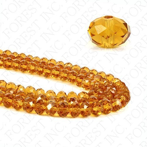 〔GR23-6m〕クリスタルガラスビーズボタンカットクリアゴールド約6×4mm拍卖