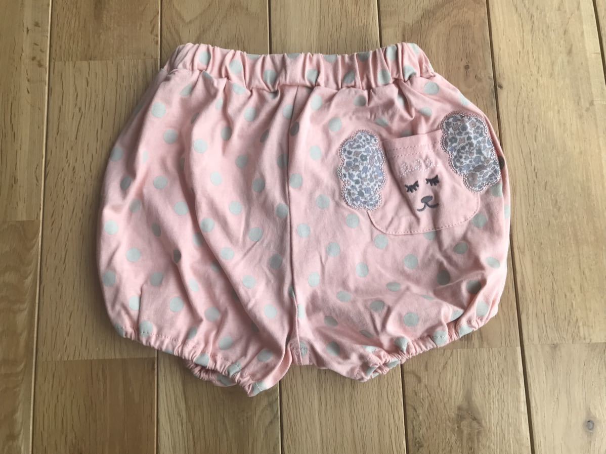 新品 女の子 ベビー 水玉 ショートパンツ カボチャパンツ 犬 95センチ拍卖