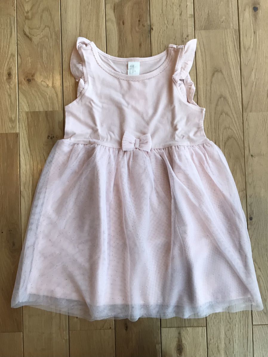 新品 H&M チュール リボン ノースリーブ ワンピース 100センチ拍卖