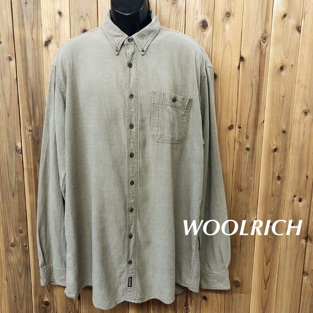 WOOLRICH◇ウールリッチ /大きいサイズ 長袖シャツ ボタンダウンシャツ トップス チェックシャツ 胸ポケ アメカジ USA古着 メンズ2XL拍卖