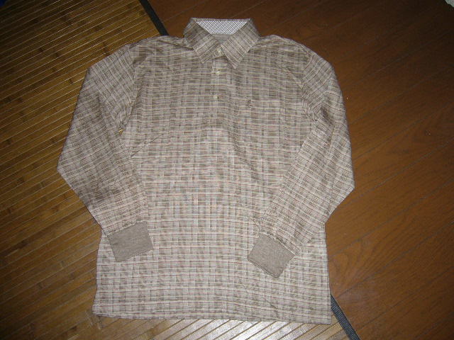 #72-50♂:WEATHERCOOK ウェザーコック シャツ 長袖 size.F(M程度)色.茶 大人のタウン着拍卖