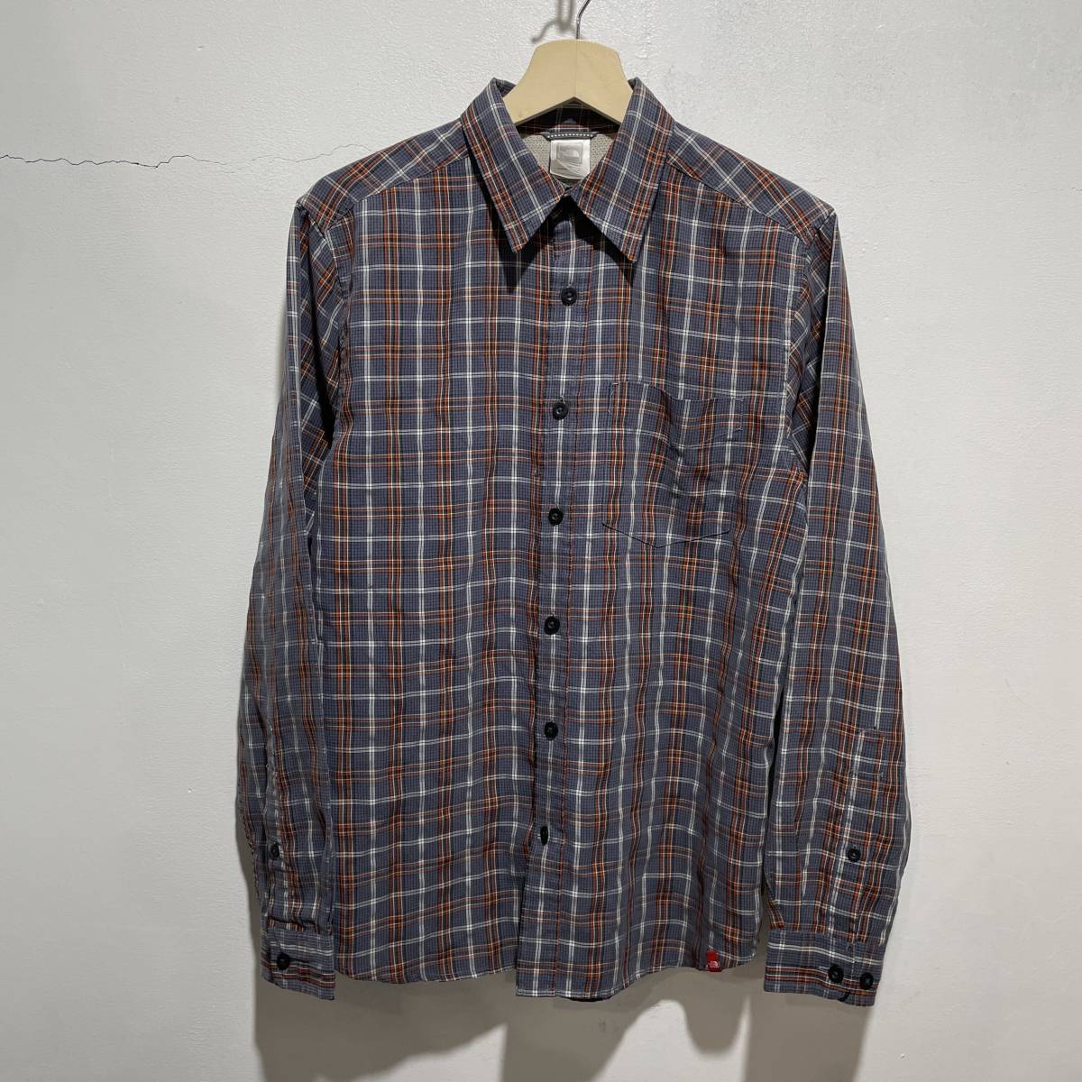 ☆送料無料☆THE NORTH FACE☆ノースフェイス☆チェック柄長袖シャツ☆S☆モダールポリ☆d22拍卖