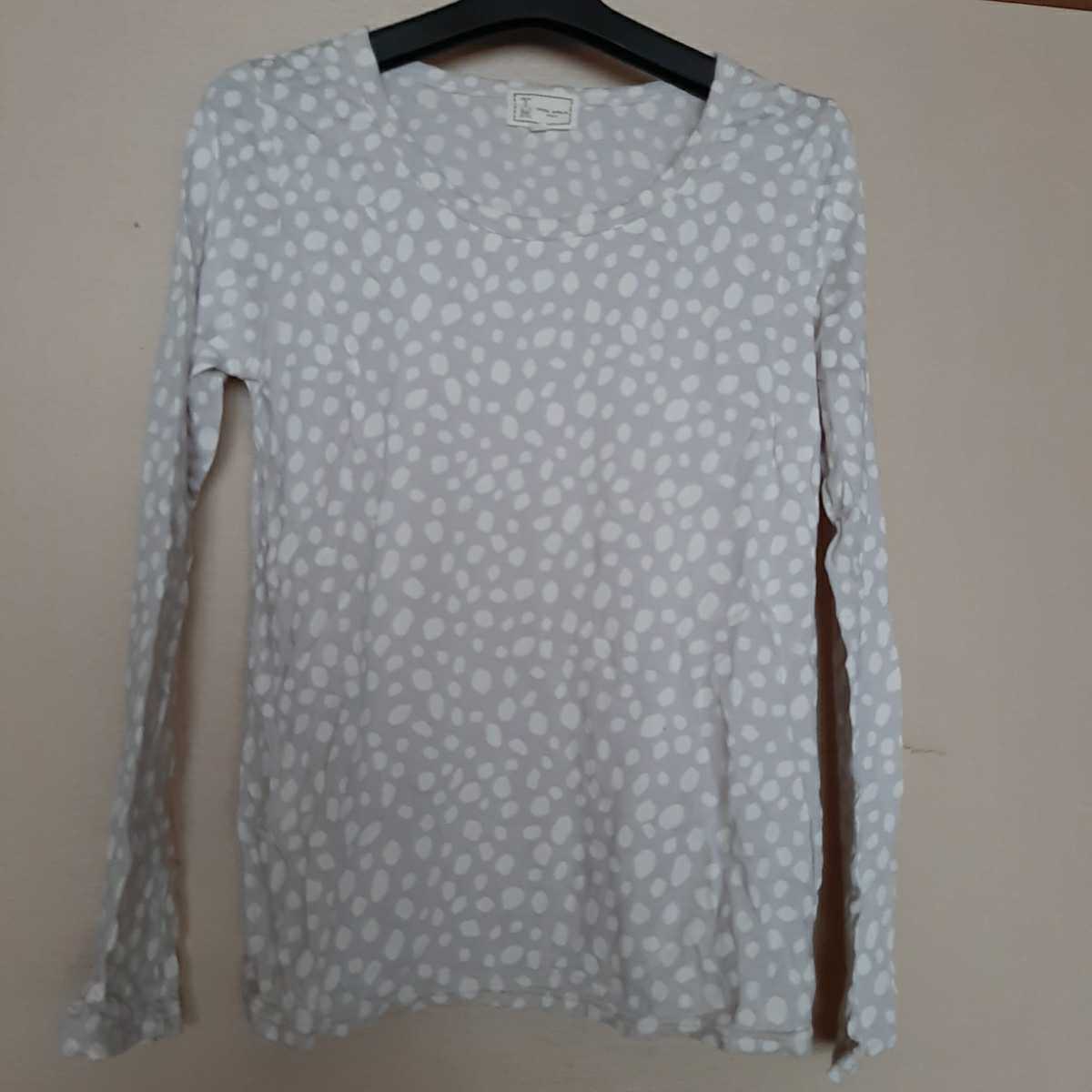 *薄グレーに変わりドット柄のカットソー*拍卖