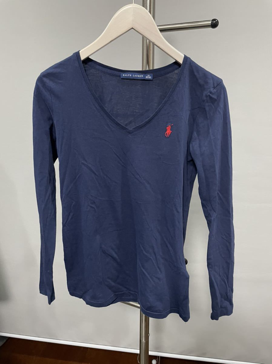 ラルフローレンRALPH LAUREN Tシャツカットソー長袖トップスMサイズ紺拍卖
