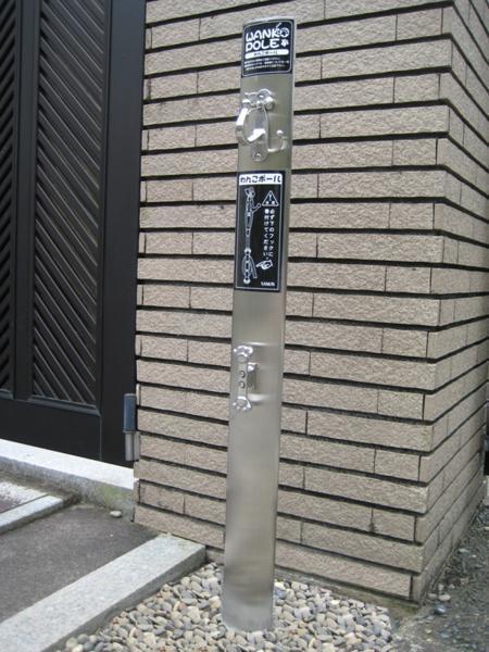 ステンレス製わんこポール 小・中型犬対象 ポールタイプ サイドフック付 固定式 ドックポール DIY 送料無料拍卖