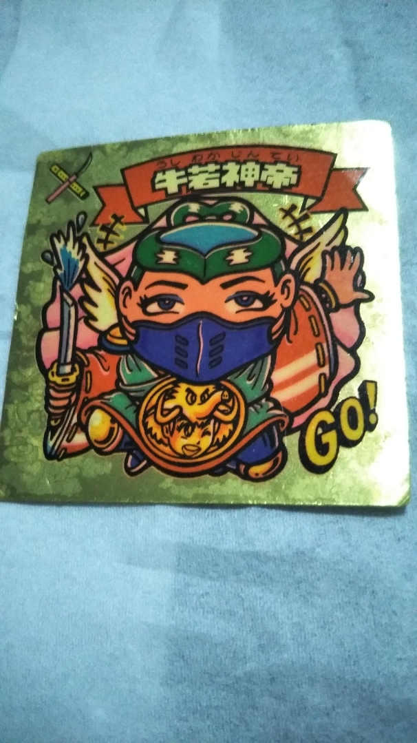 即決 旧ビックリマン 牛若神帝 金色 天使 背景 劣化  ロッテ チョコ版拍卖