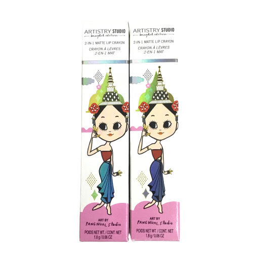 ★未使用品★2個セット★アムウェイ Amway スタジオ バンコクエディション 2イン1マットリップクレヨン 1.8g ローズゴッドネス 2019年製拍卖