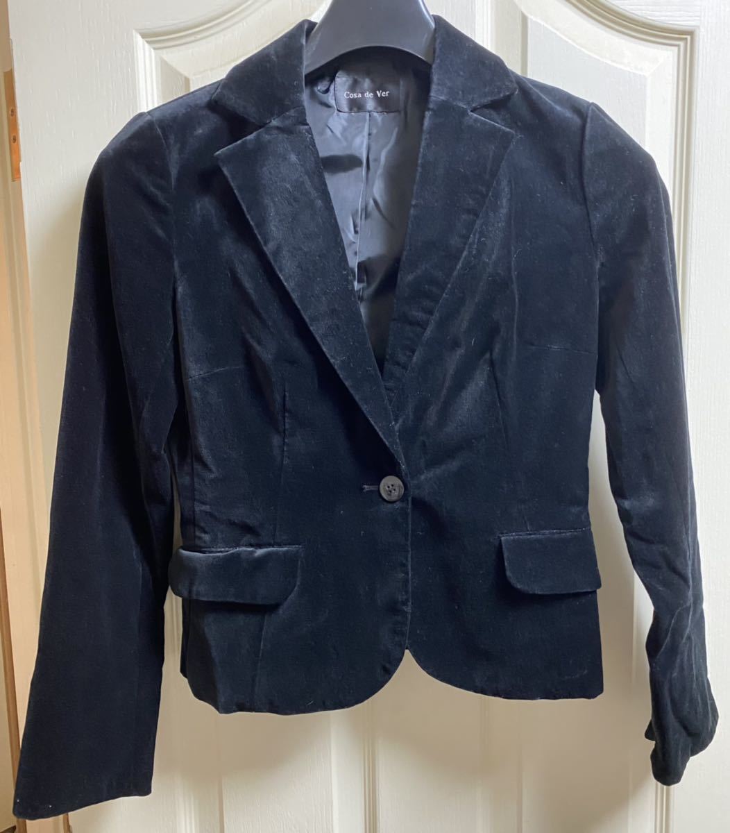 1354☆黒ベロアジャケット☆サイズ9号中古拍卖