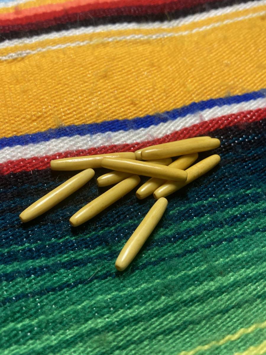 バッファローホーンビーズアンティック 4mm幅 2.5cm 30個セット ネイティブアメリカン インディアンジュエリー レザークラフト拍卖