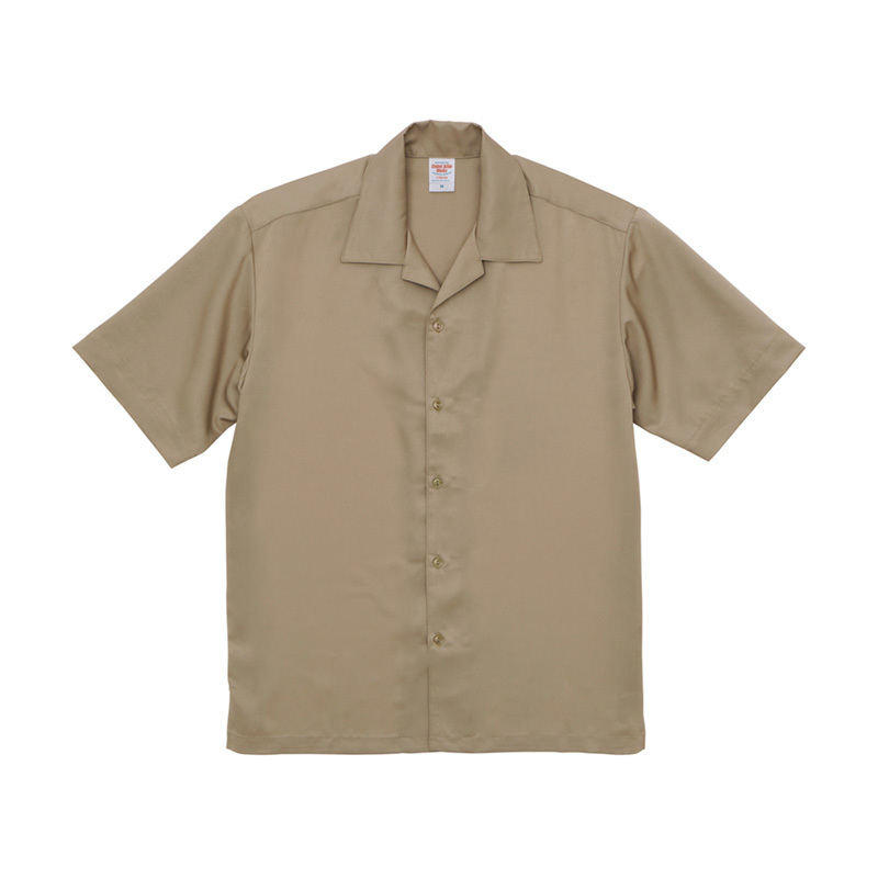 UnitedAthle1785 シルキー オープンカラー シャツ サンドカーキ M 送料無料 開襟シャツ拍卖