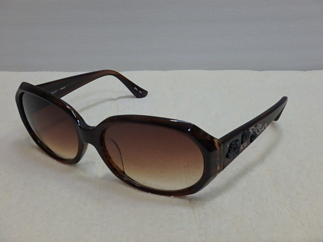 60s205u 中古 ANNA SUI アナスイ サングラス 薔薇 バラ ローズ 茶色 0908 部品パーツ取り用 ジャンク (北海道・沖縄・離島は発送不可)拍卖