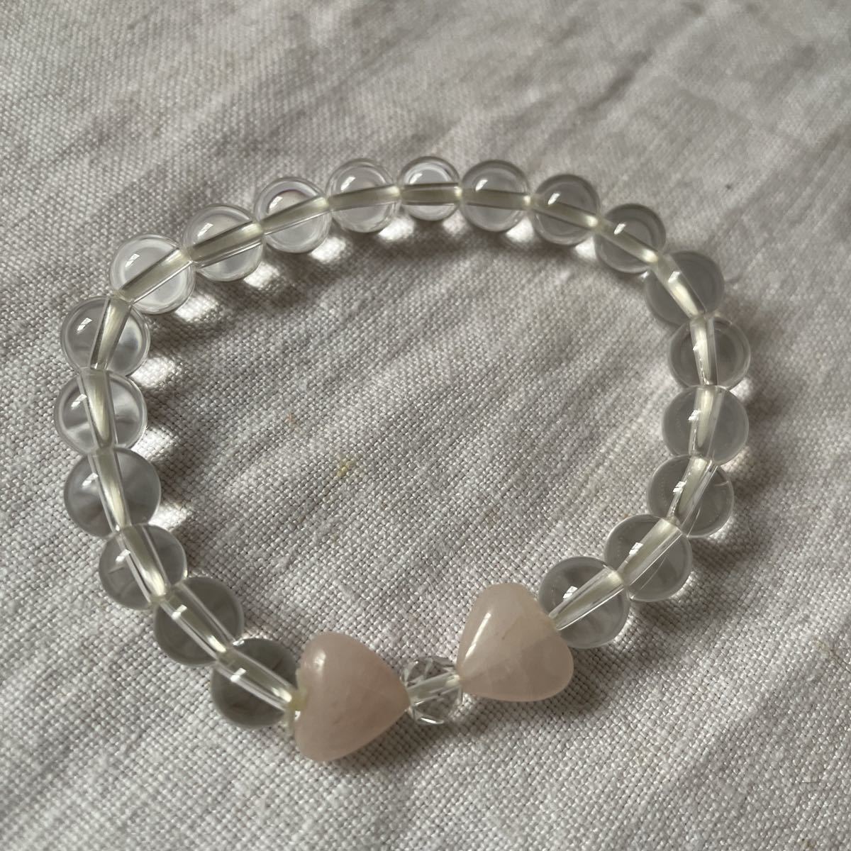 水晶 ローズクォーツ 天然石 ブレス レディース拍卖