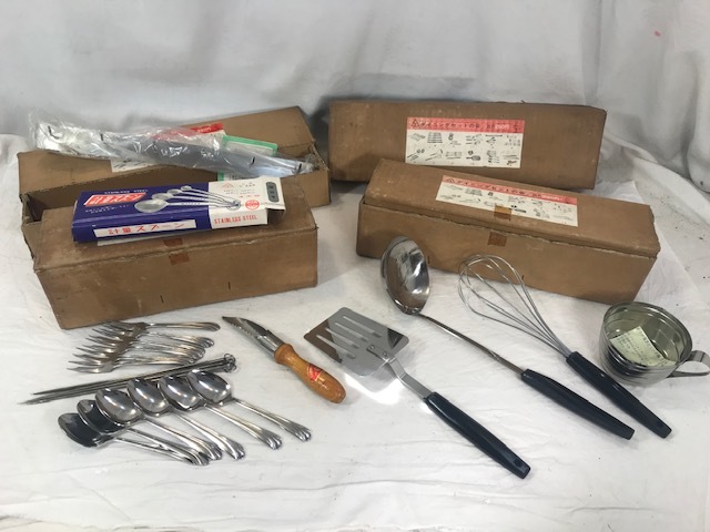 レトロ ダイニングセットの会 お玉 ヒメフォーク・コーヒースプーン等 キッチンツール セット拍卖