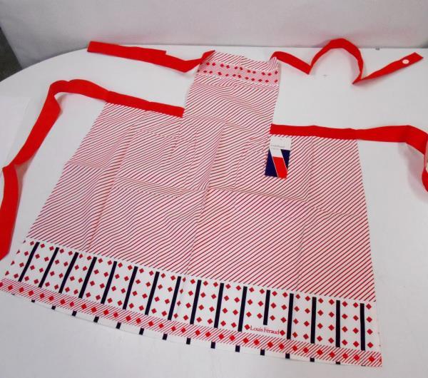 ルイフェロー Louis Feraud エプロン ホワイト×レッド 【ウ445】拍卖