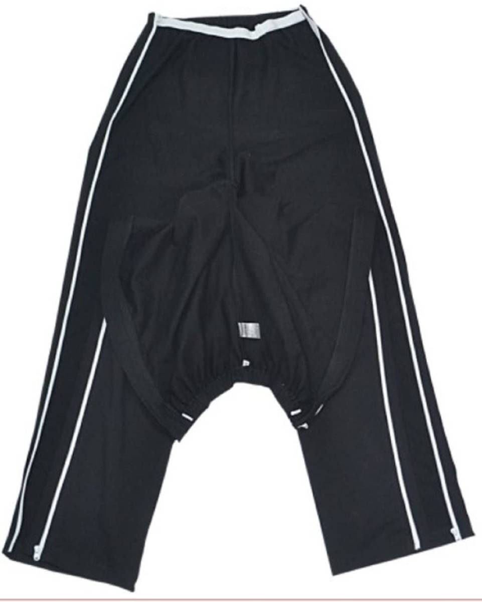 新品●送料無料●介護ズボン 黒 脇ファスナー 骨折★ギブスしたまま履ける 通年対応サイズ 3L 脇白ライン XXL拍卖
