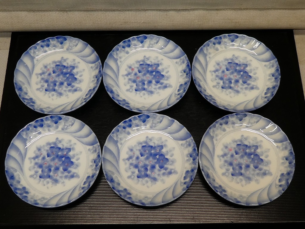 ●昭峰 花模様 小皿 6枚セット 銘々皿 手塩皿 12㎝ 和皿 和食器●拍卖