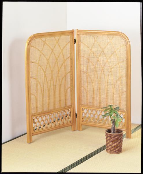 今枝商店 ラタン 籐 衝立 屏風 2つ折 スクリーン B313拍卖