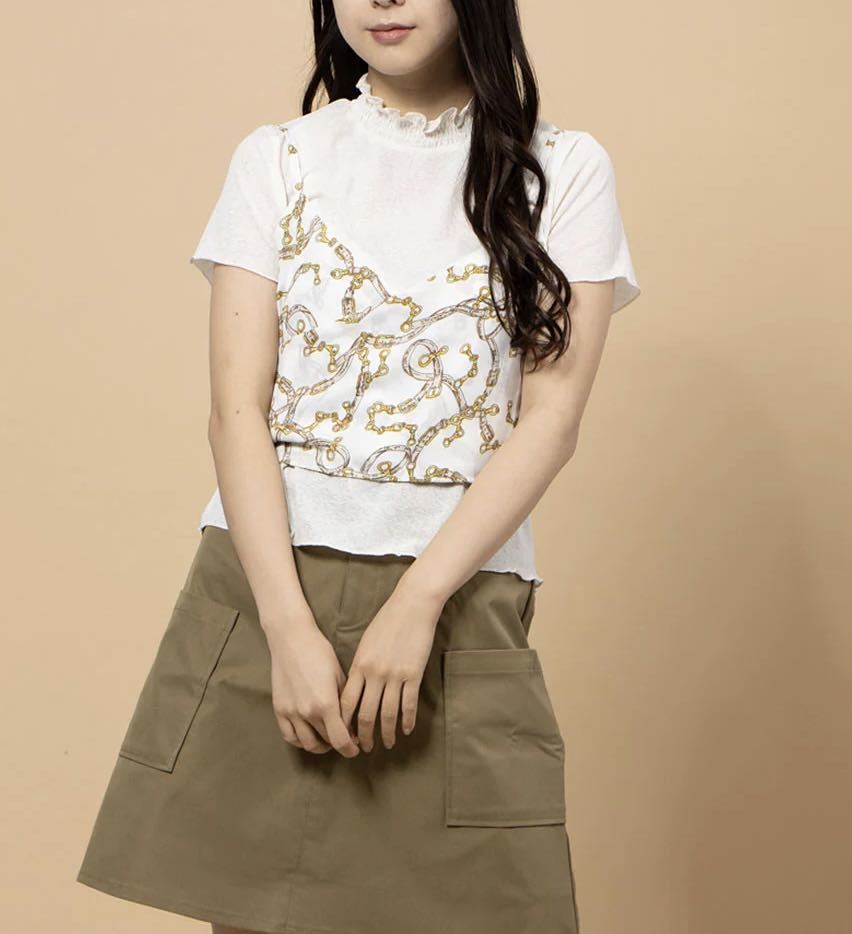 MAJESTIC LEGON outlet スカーフ柄キャミセット アイボリー柄拍卖