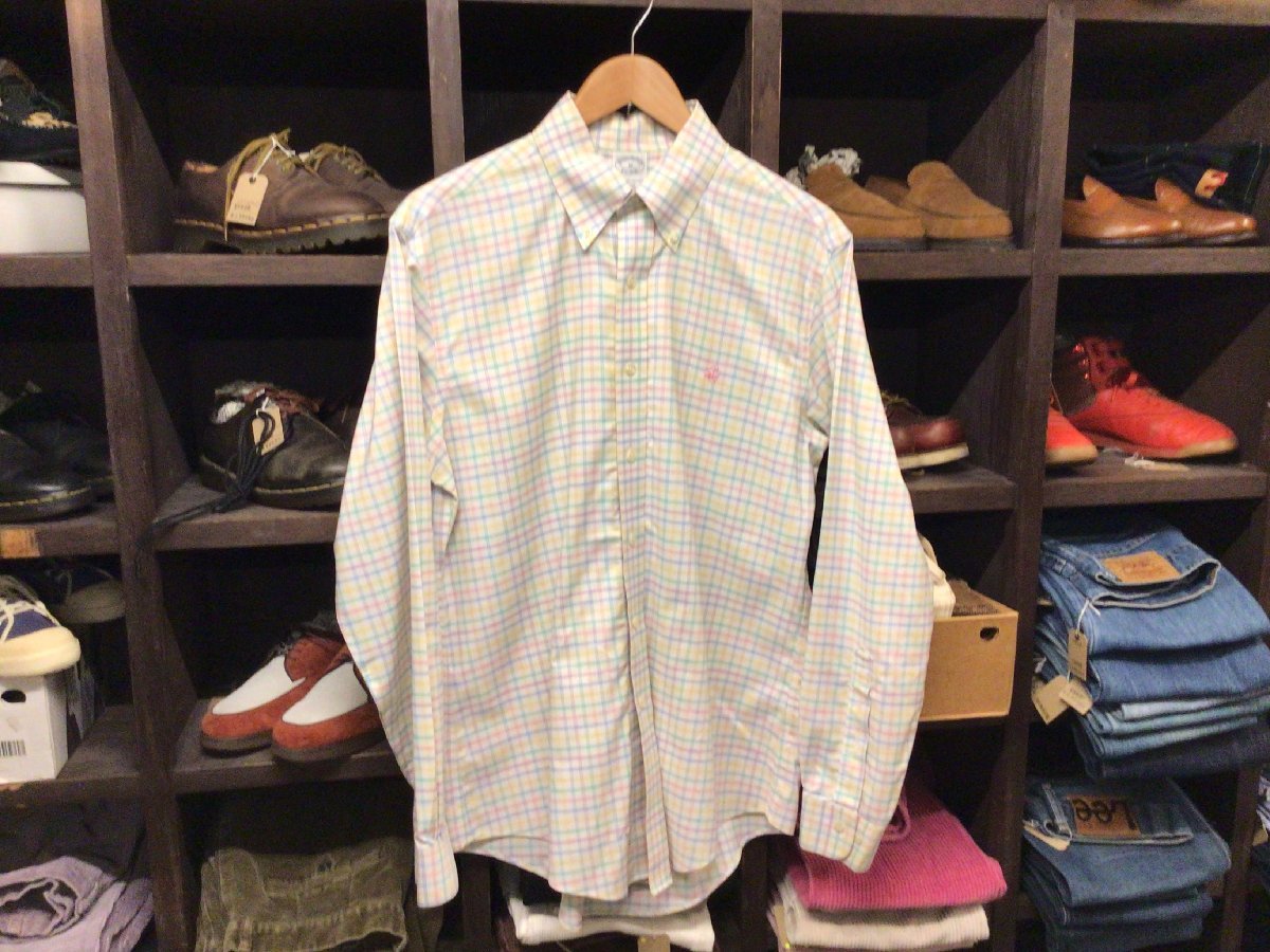 BROOKS BROTHERS CHECK B.D SHIRT SIZE M ブルックス ブラザーズ チェック ボタンダウン シャツ 長袖拍卖