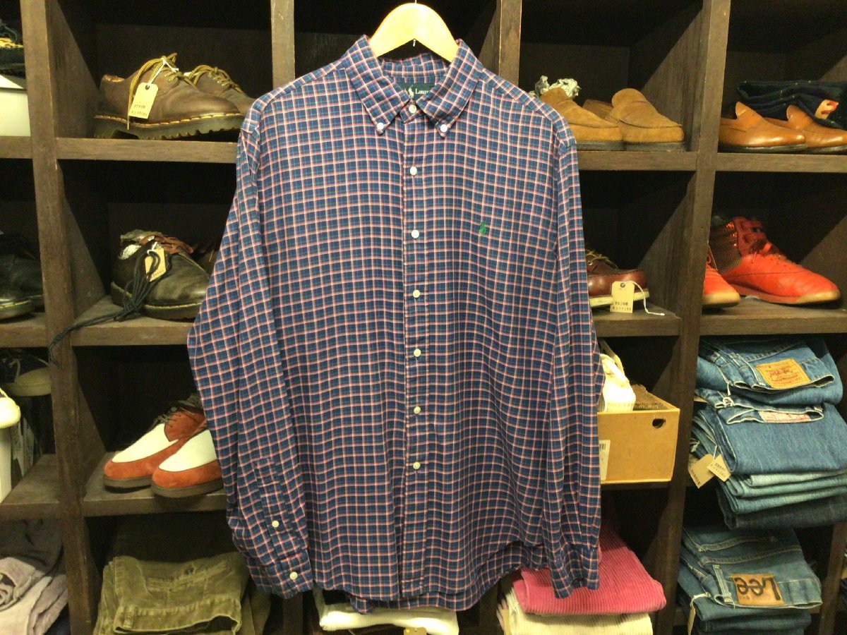 RALPH LAUREN B.D CHECK SHIRT SIZE L ラルフローレン ボタンダウン チェック シャツ 長袖 拍卖