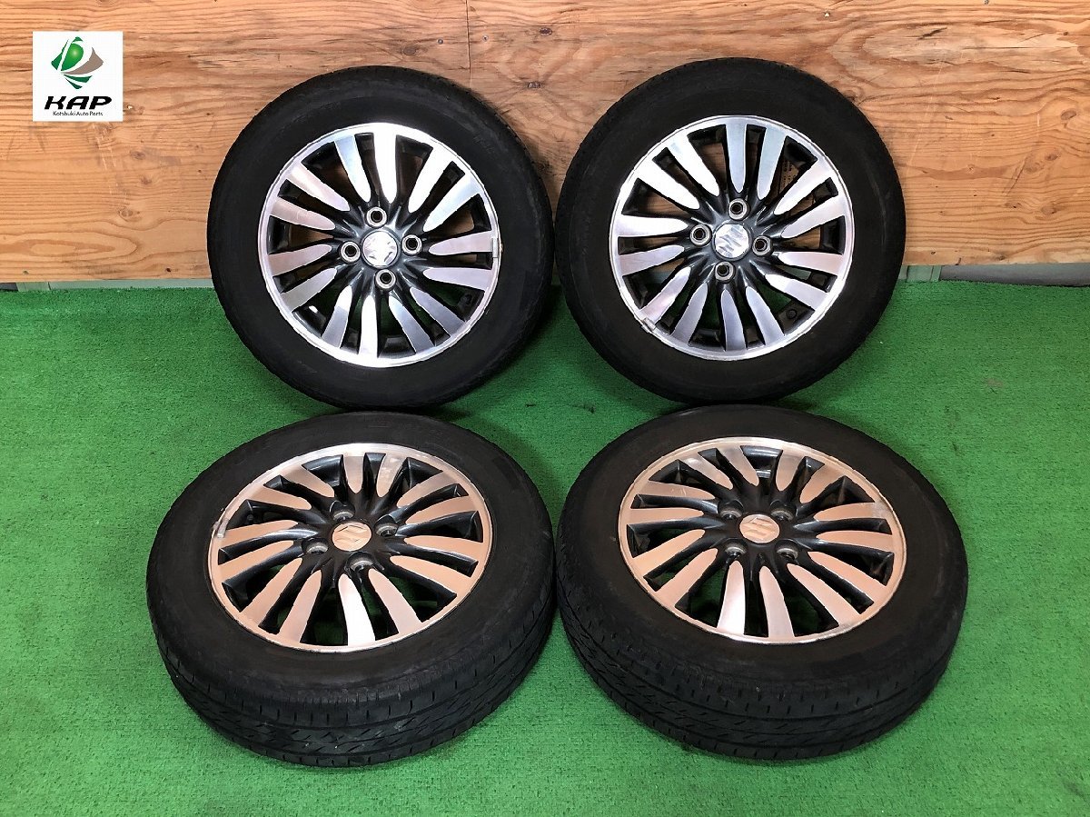 スズキ 純正 14×4.5J ホイール & タイヤ BRIDGESTONE 165/65R14 4本セット ~ ソリオ 他 ~ 【個人宅配送不可】拍卖
