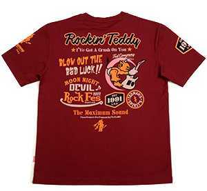 テッドマン/Tシャツ/ワイン/M/TDSS-551/エフ商会/カミナリモータース拍卖