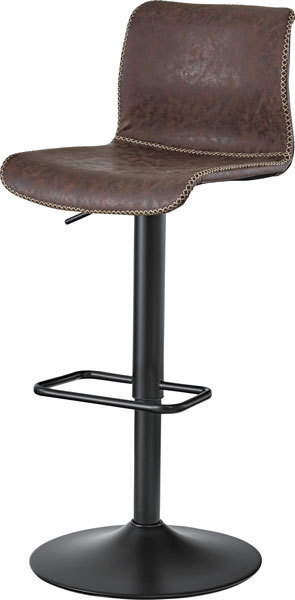 ヴィンテージデザイン ソフトレザーカウンターチェアー ブラウン色拍卖
