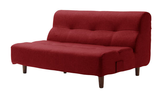 【送料無料】2人掛けソファー脚付 日本製 「タスク生地レッド色」拍卖