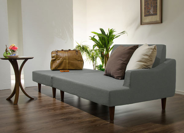 送料無料ポケットコイル入り カウチソファーA679アッシュグレー拍卖