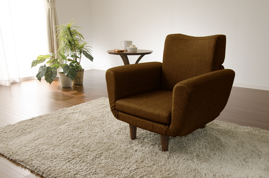 【送料無料】日本製コンパク1人掛けソファ「TONT」ブラウン色拍卖