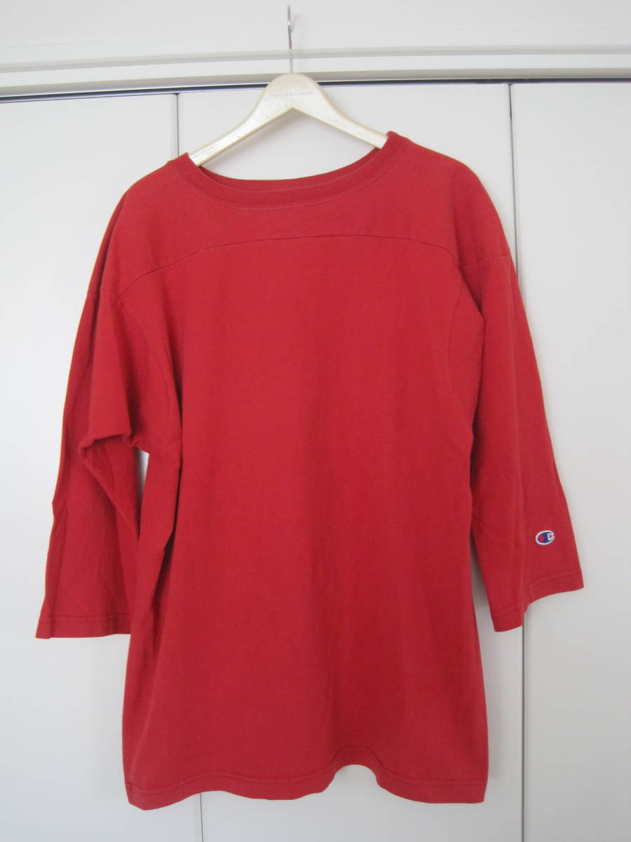 アメリカ製 Champion T1011 チャンピオン 7部丈カットソー ベースボール L拍卖