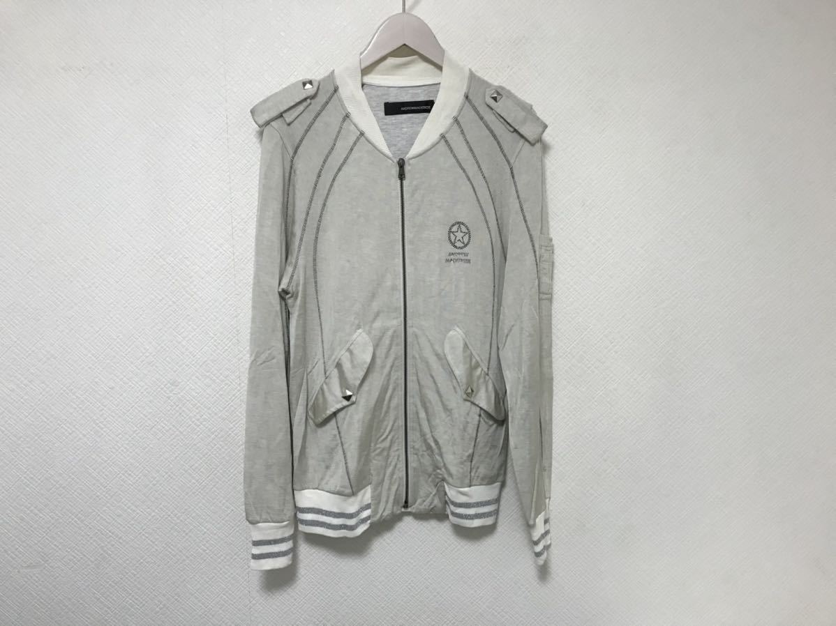 本物アンドリューマッケンジーANDREWMACKENZIEコットンレーヨンMA-1ミリタリーサテンジャケットビジネススーツメンズXSグレーイタリア製拍卖