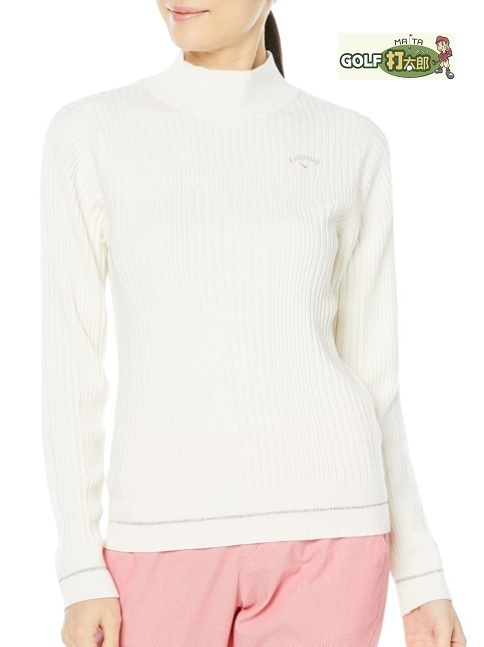 キャロウェイ 【 Callaway 】 レディース リブ ハイネック セーター C21218206 S ホワイト 【2216】拍卖