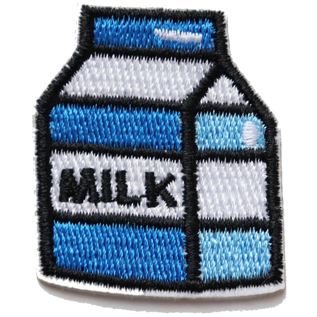 ワッペン 牛乳パック(MILK・ミルク) 3個セット シール・アイロン接着 かわいい刺繍パッチ 説明書(日本語)付き拍卖