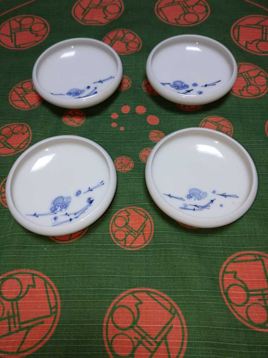 【中古品】メーカー・ブランド/不明/醤油小皿 丸 /4客セット/お買い得品!!拍卖