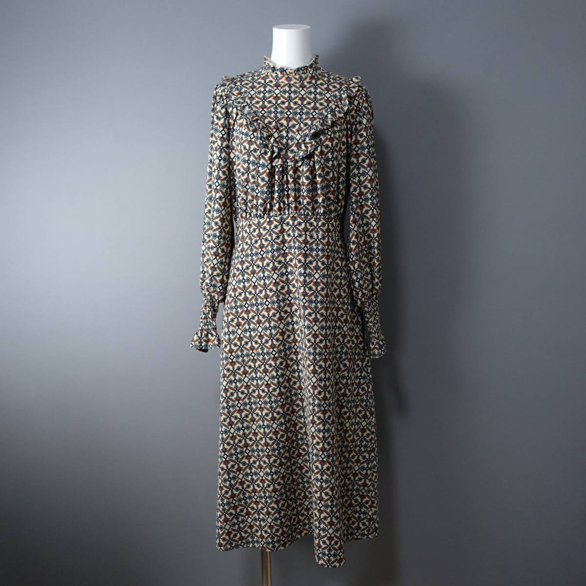 RAY CASSIN/レイカズン /F/レースワンピース/ベージュ/総柄/ロング/中古/レディース拍卖