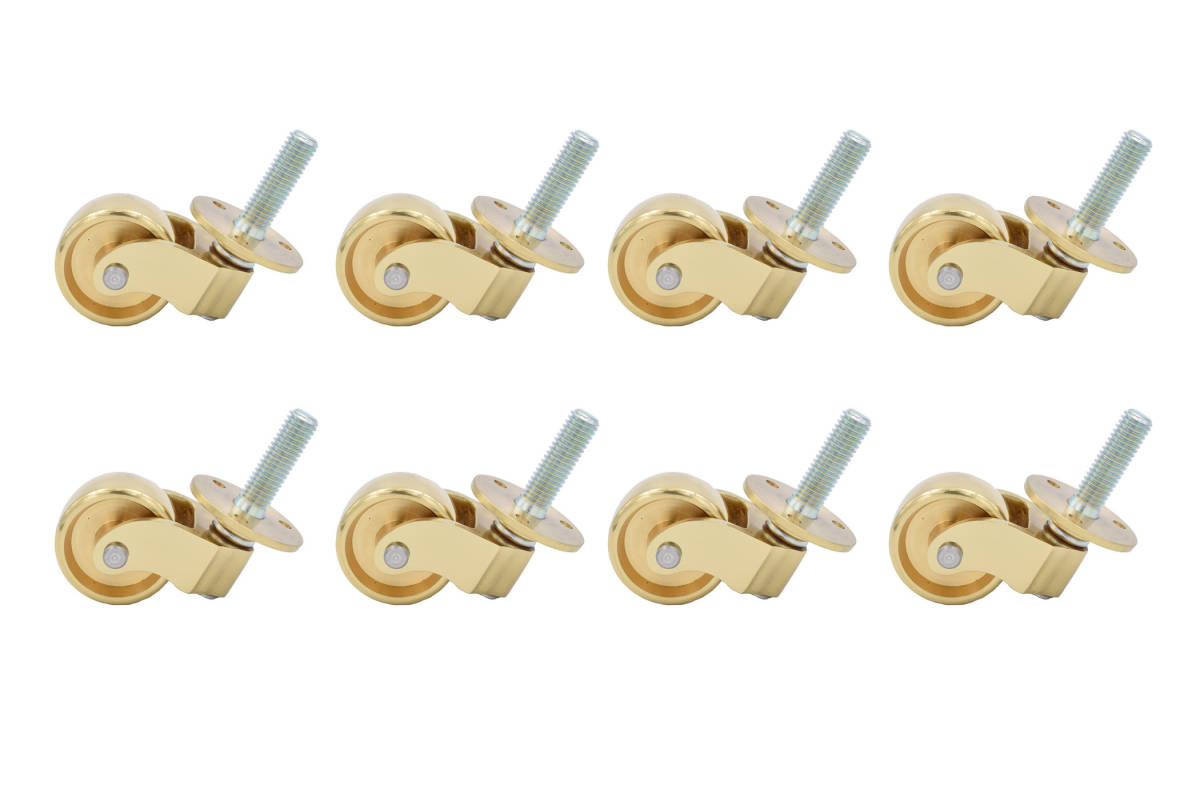 8個セット ブラス(真鍮)キャスター 1-1/4” マシンスクリュー(機械ネジ)拍卖