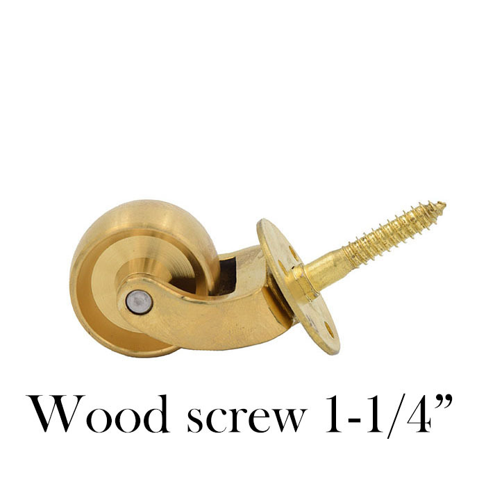 ブラス(真鍮)キャスター 1-1/4” ウッドスクリュー(木ネジ)拍卖